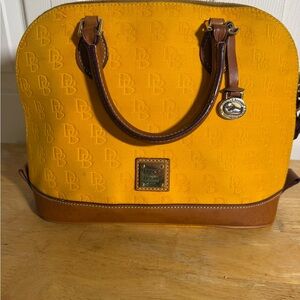 Dooney & Bourke Mustard and Tan Satchel